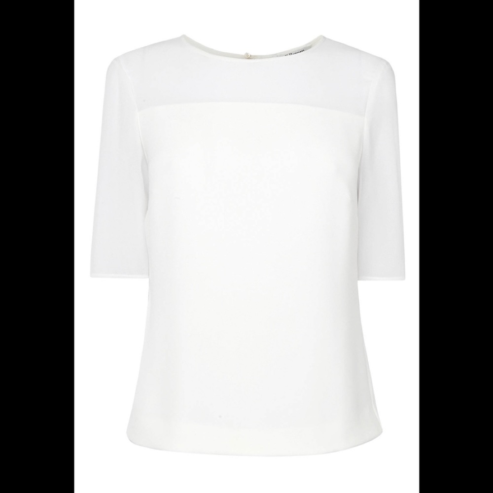 L.K. Bennett Elsa Woven Top, Cream